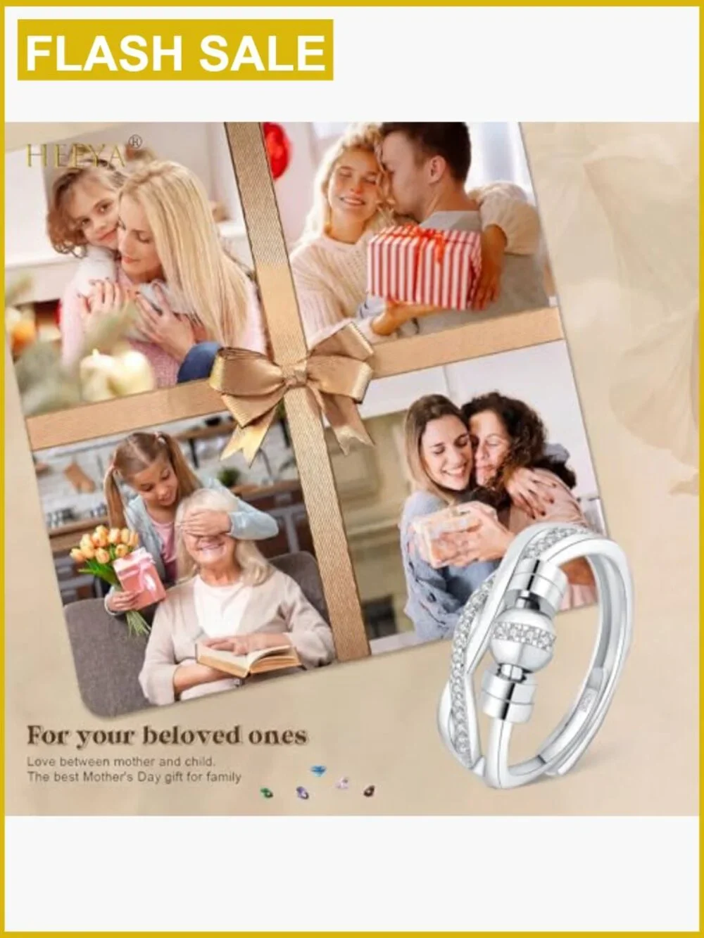 Adjustable Sterling Silver Fidget Spinner Ring for Anxiety Relief